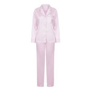 Towel City Womens/Ladies Satin Long Pajamas / Light Pink